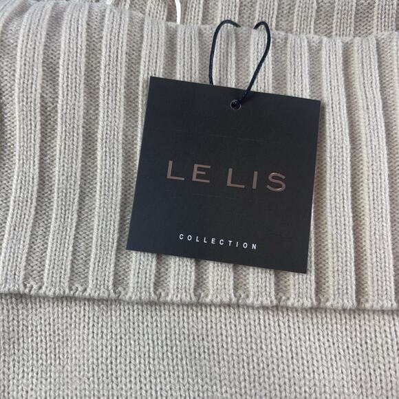 Le Lis Off The Shoulder Sweater Black Striped Womens Small Knit NWT Neutral Cozy - Picture 3 of 9